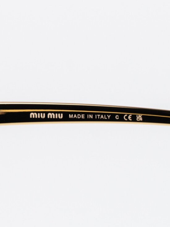 Miu Miu Women Sunglasses Gold Yellow Pilot MUA55S 5AK10R NEW AUTHENTIC main image 5
